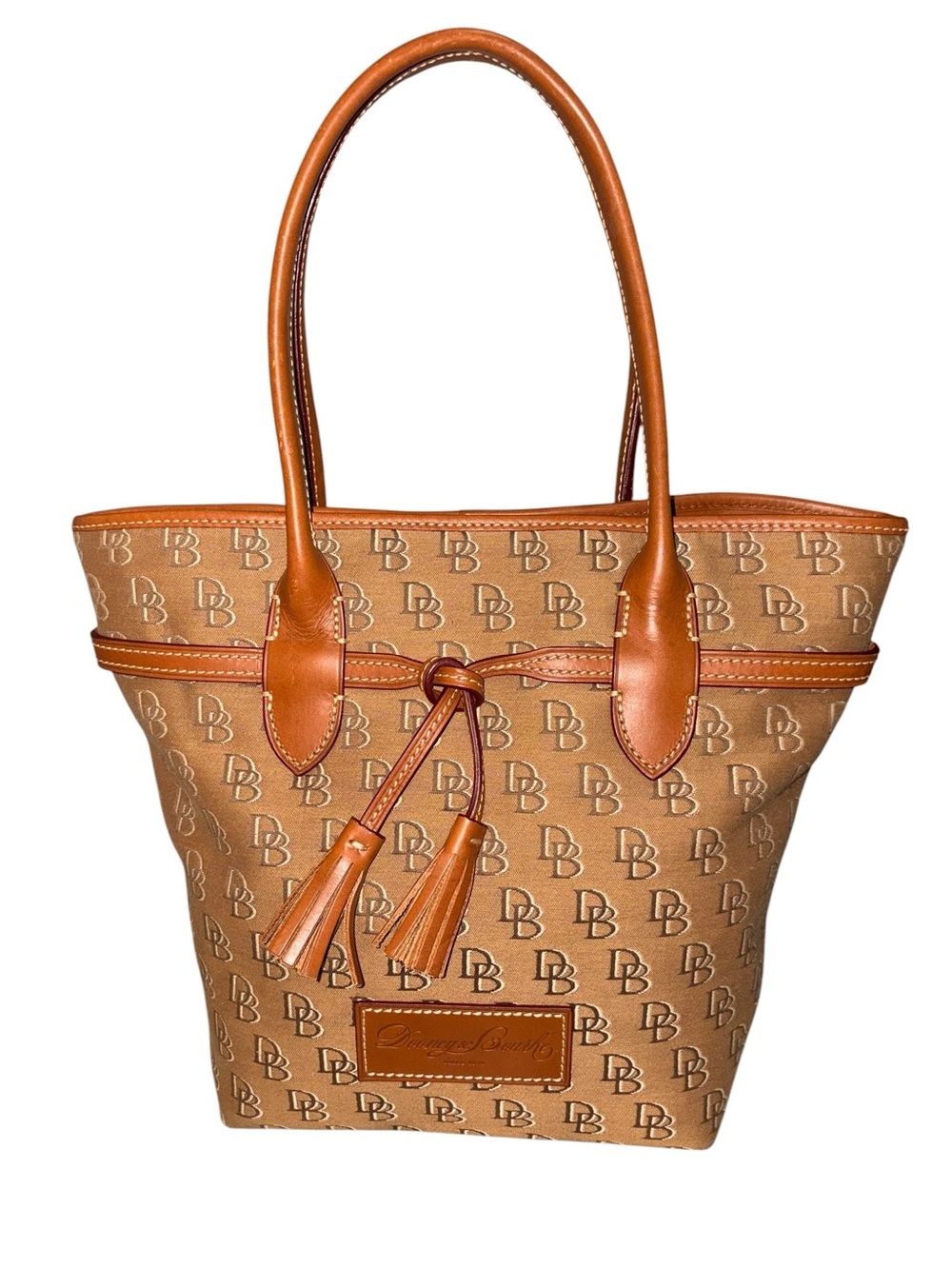 Dooney & Bourke Signature Canvas Jenna Tassel Bucket Bag
